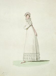优雅的女人穿着户外，插图来自&39;难以置信和精彩&39; 作者 安东尼·查尔斯·贺拉斯·韦尔内