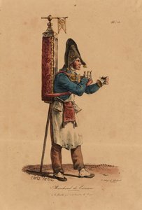 Tisane卖家，来自The Cries of Paris系列的13号，由Francois Seraphin Delpech（1778-1825）刻 作者 安东尼·查尔斯·贺拉斯·韦尔内
