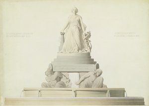 1839年前往欧洲广场的纪念碑项目（纸上铅笔和纸板） 作者 安托万·埃特克斯