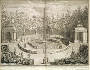 凡尔赛圆顶喷泉，约 1715 年（蚀刻版） 作者 安东尼·赫瑞塞特（Antoine Herriset）