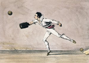 安托万-让-巴蒂斯特-托马斯（1791-1834）的《球赛》，彩色石版画，选自《罗马及其周边地区一年》。 作者 安托万·让·巴蒂斯特·托马斯