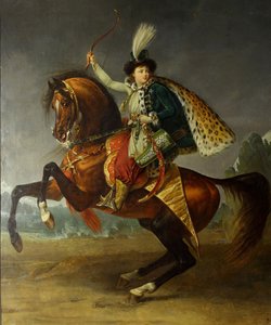鲍里斯·尼古拉耶维奇·尤苏波夫王子的骑马肖像1794-1849，1809年 作者 安东尼·让·格罗斯