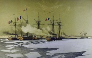 1855-1856年，第1860年，第聂伯河利曼号破冰为浮动电池通过