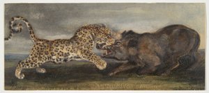 与野猪搏斗的小野猪 作者 安托万·路易斯·巴里