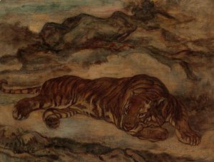 老虎在安息，ca。 1850-65。 作者 安托万·路易斯·巴里