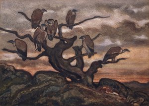 树上的秃鹰，1810-75。 作者 安托万·路易斯·巴里