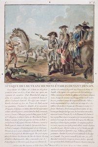 对1712年Denain前面建立的战壕的攻击，由Louis Le Coeur（17,08-180000）雕刻，1787年 作者 安托万·路易斯·弗朗索瓦·瑟金特·玛索