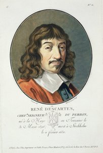 Rene Descartes，来自伟大的人物肖像，杰出的女性，以及法国的难忘主题，严肃和印刷的色彩，由Pierre Blin出版，1786-92，巴黎 作者 安托万·路易斯·弗朗索瓦·瑟金特·玛索