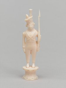 白色棋子，棋子，印度，约1820年