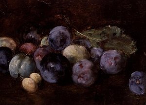 1874年李子的静物画