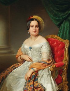 露易丝-冯-韦特海斯坦的肖像，1813-1890年，女，比德曼，1845年。
