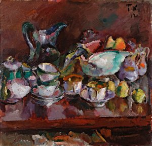 有咖啡杯的静物 - 安东-费斯托尔（1887-1930 年）的绘画作品