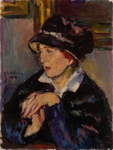 戴黑帽子的女人，1917年