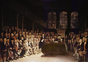 威廉皮特在1793年法国战争宣言中向下议院发表讲话 作者 安东·希克尔
