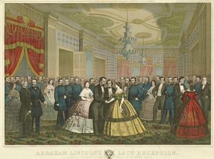 亚伯拉罕林肯最后的招待会，酒吧。 1865年（手工彩色光刻） 作者 安东·霍恩斯坦