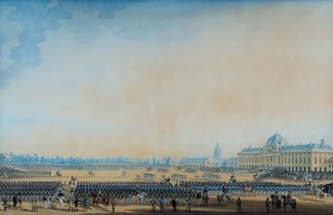 国旗和国民卫队的分布，香榭丽舍大街，1814 年 9 月 7 日（水彩画）