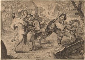 农民战斗 作者 安东·约瑟夫·普伦纳 (Anton Joseph Prenner) 仿照老彼得·勃鲁盖尔 (Pieter Bruegel)