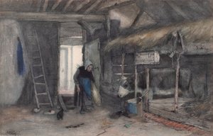 晨间杂务，约 1850-90 年（纸面水彩画）