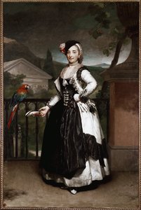 伊莎贝尔·帕雷诺 (Isabel Parreno) 的肖像，身着曼恰地区的服装，在维也纳宫廷参加派对。 Anton Raphael Mengs (1728-1779) 的绘画。 1787 马德里。 圣费尔南多皇家学院博物馆。）。 作者 安东·拉斐尔·蒙斯（Anton Raphael Mengs）