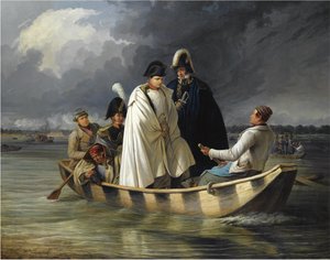 拿破仑在阿斯佩恩战役失败后离开洛堡，1845年 作者 安东·里特·冯·佩格
