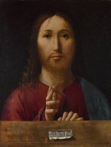 基督祝福，1465年 作者 安东内洛·达·墨西拿