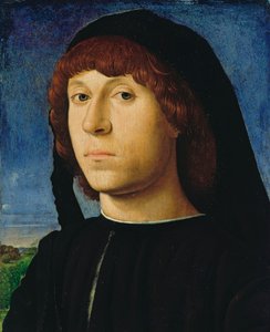 德语: Bildnis eines jungen Mannes 一个年轻人的肖像 作者 安东内洛·达·墨西拿