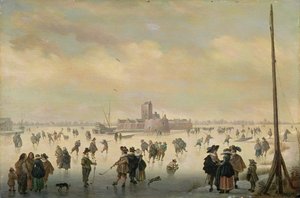 滑冰场景（油画） 作者 安东尼 (1594-1641) Verstralen