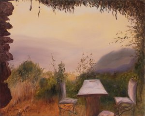 城堡景观，西班牙内华达山脉，2022 年（布面油画）