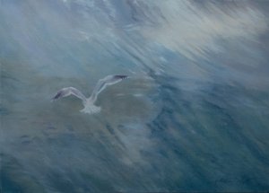 海鸥飞走，2012（布面油画） 作者 安东尼娅·迈亚特