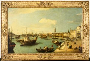 斯基亚沃尼河，向西望去，约 1735 年（布面油画） 作者 Antonio (studio of) Canaletto