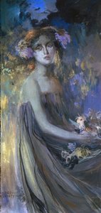 鲜花的女士