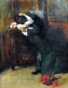 亲吻这对情侣 Anthony Ambrogio Jackson (1878-1929)， - 纸上粉彩，56x44 厘米 - 私人收藏