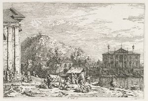 风景：河外的城市，1735-1746年。 作者 乔瓦尼·安东尼奥运河（Canaletto）