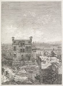 风景：六列包围的房屋，1735-1746年。 作者 乔瓦尼·安东尼奥运河（Canaletto）