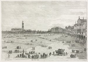 意见：Pràdella Valle，帕多瓦，1735-1746年。 作者 乔瓦尼·安东尼奥运河（Canaletto）