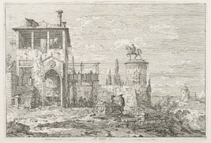 风景：马术纪念碑，1735-1746年。 作者 乔瓦尼·安东尼奥运河（Canaletto）