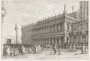 视图：图书馆，威尼斯，1735-1746年。 作者 乔瓦尼·安东尼奥运河（Canaletto）
