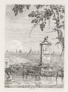 风景：树下的小纪念碑，1735-1746年。 作者 乔瓦尼·安东尼奥运河（Canaletto）