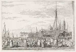 意见：Molo的市场，1735-1746年。 作者 乔瓦尼·安东尼奥运河（Canaletto）