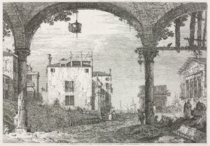 风景：带灯笼的门廊，1735-1746年。 作者 乔瓦尼·安东尼奥运河（Canaletto）