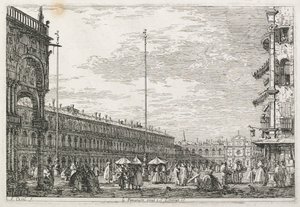 意见：检察官宫殿和圣吉米宁教堂，威尼斯，1735-1746年。 作者 乔瓦尼·安东尼奥运河（Canaletto）