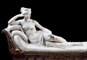 波林-波拿巴，博尔赫斯公主（1780-1825），拿破仑一世的妹妹，安东尼奥-卡诺瓦（1757-1822）1804-1808年罗马，博尔赫斯美术馆，胜利的维纳斯大理石雕塑。
