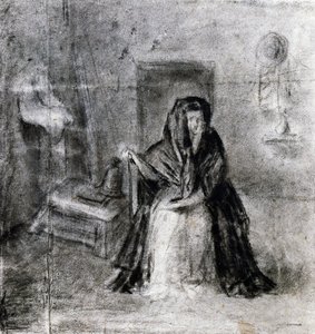坐着的女人，安东尼奥-卡诺瓦（1757-1822）的作品，绘画 作者 安东尼奥·卡诺瓦