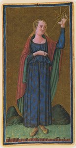 明星，来自&39;Visconti&39;甲板的塔罗牌的法西斯，1441-47