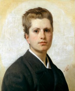 安东尼奥-西塞里（1821-1891）的《阿尔弗雷多-博蒂尼肖像》，布面油画，53x44厘米