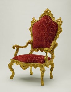 扶手椅，1730-40（胡桃木） 作者 安东尼奥·克拉迪尼