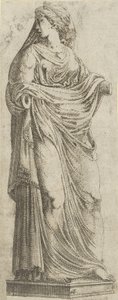 向右转的女人，1540-45。 作者 安东尼奥·范图齐