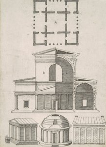 古代寺庙和圆形大厅（五种设计） 作者 安东尼奥·拉弗里里（Antonio Lafreri）