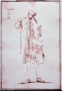 卡罗·布罗斯基的肖像称为 Farinelli (1705-1782) 意大利阉人 (castrat) 卡通，安东·玛丽亚·萨内蒂 (1680-1767)。 18世纪。 私人收藏。