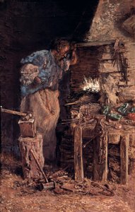 铁匠的金色婚礼（El herrero en bodas de oro）。Antoni Munoz i Degrain（1841-1924）的画作。布面油画